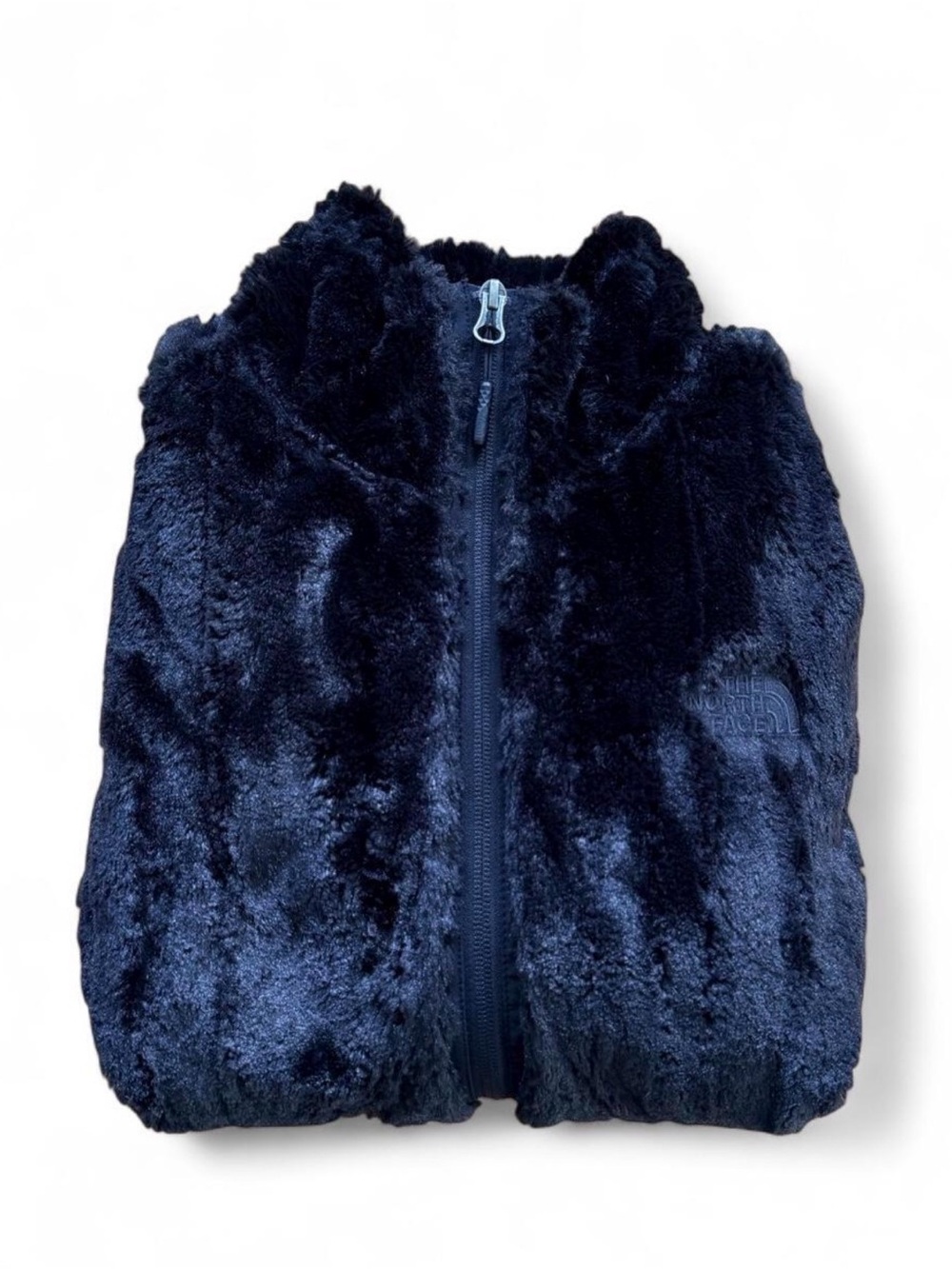 The North Face Women’s Black/Dark Navy Fuzzy Zip-Up Jacket